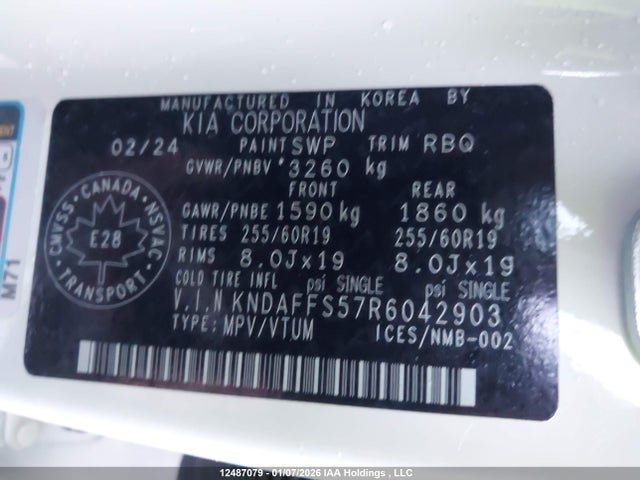 KIA ev9 2024 KNDAFFS57R6042903 Image 9