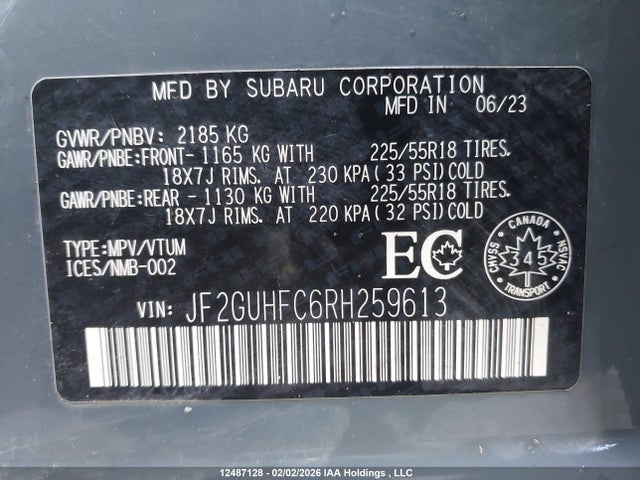 JF2GUHFC6RH259613 Subaru Crosstrek Sport