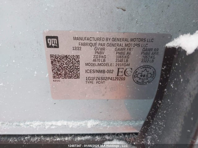1G1FZ6S02P4129269 Chevrolet Bolt Euv Premier