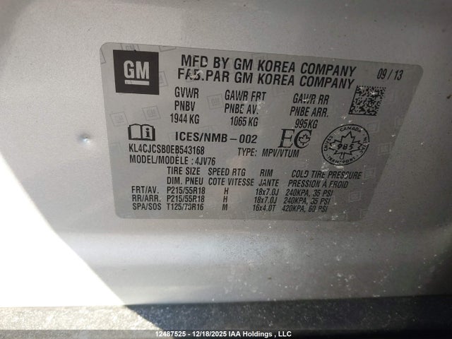 Buick Encore 2014 KL4CJCSB0EB543168 Image 9