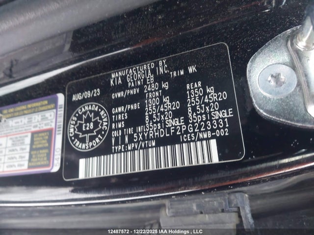 Продажа на аукционе авто 2023 Kia Sorento 2.5t Ex/2.5t Ex+, vin: 5XYRHDLF2PG223331, номер лота: 12487572