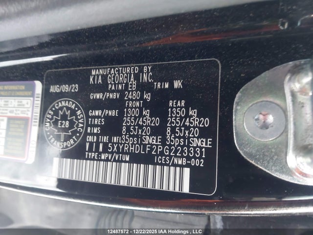 Продажа на аукционе авто 2023 Kia Sorento 2.5t Ex/2.5t Ex+, vin: 5XYRHDLF2PG223331, номер лота: 12487572