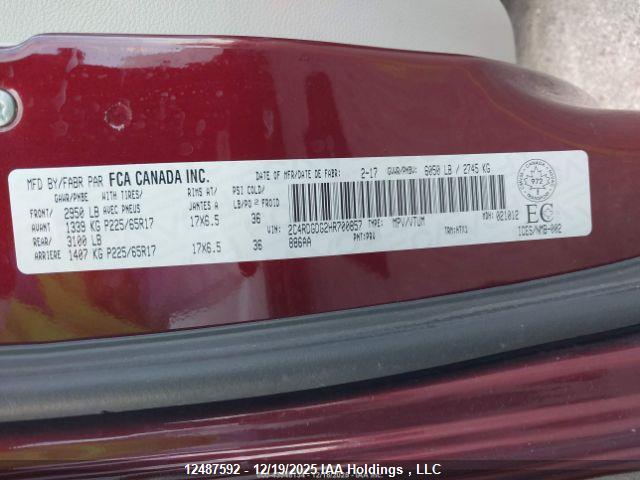 Aukcja sprzedaży 2017 Dodge Grand Caravan Crew, vin: 2C4RDGDG2HR700857, numer aukcji: 12487592