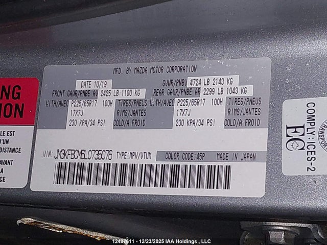 JM3KFBCM6L0735076 Mazda CX-5