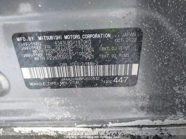 Mitsubishi Rvr Gt/le/se/sel 2023 JA4AJVAW8PU600537 Image 9
