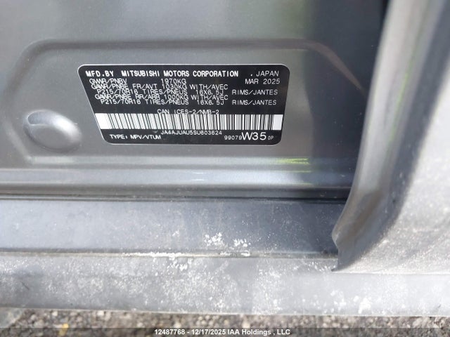 JA4AJUAU5SU603624 Mitsubishi RVR