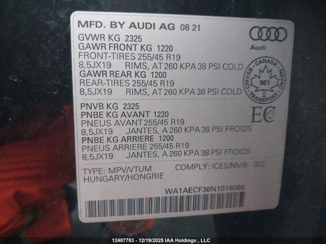 WA1AECF38N1018086 Audi Q3 45 Komfort/45 Progressiv