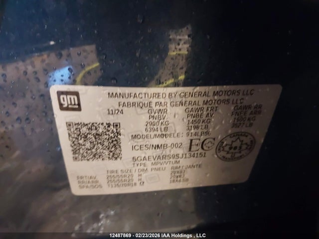 Aukcja sprzedaży 2025 Buick Enclave Preferred, vin: 5GAEVARS9SJ134151, numer aukcji: 12487869