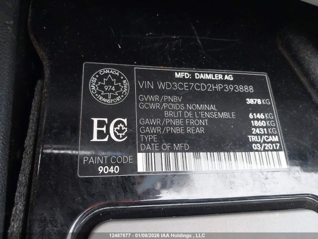 Mercedes-Benz Sprinter 2500 2017 WD3CE7CD2HP393888 Image 9