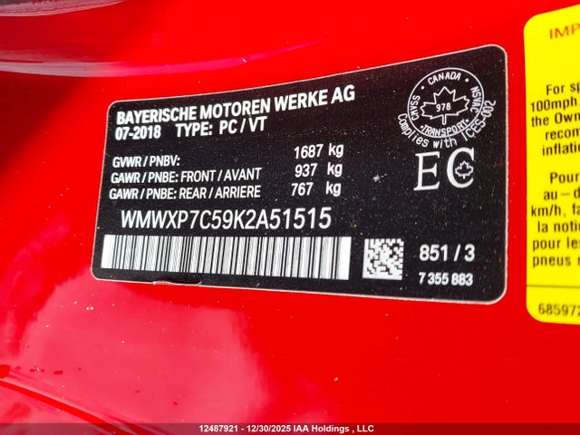 Mini 3 Door Cooper S 2019 WMWXP7C59K2A51515 Image 9