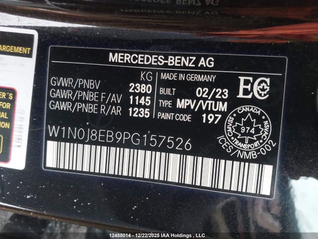12488014 :رقم المزاد ، W1N0J8EB9PG157526 vin ، 2023 Mercedes-benz Glc 300 Coupe 4matic مزاد بيع