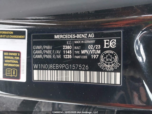12488014 :رقم المزاد ، W1N0J8EB9PG157526 vin ، 2023 Mercedes-benz Glc 300 Coupe 4matic مزاد بيع