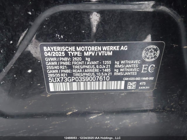 5UX73GP03S9007610 BMW X3 M50 Xdrive