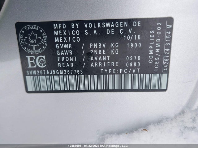 3VW267AJ9GM267763 Volkswagen Jetta 1.4 Tsi Trendline/1.4 Tsi Trendline+