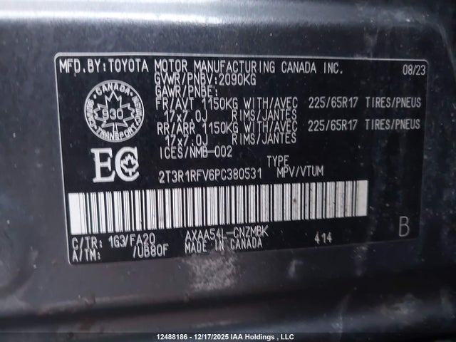 Aukcja sprzedaży 2023 Toyota Rav4 Xle, vin: 2T3R1RFV6PC380531, numer aukcji: 12488186