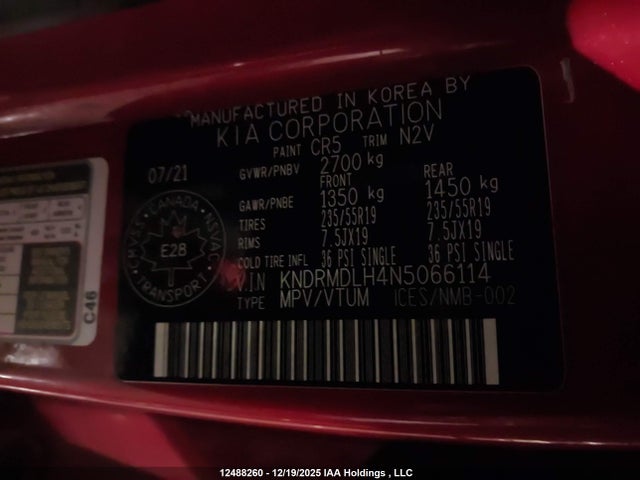 KNDRMDLH4N5066114 KIA SORENTO HYBRID