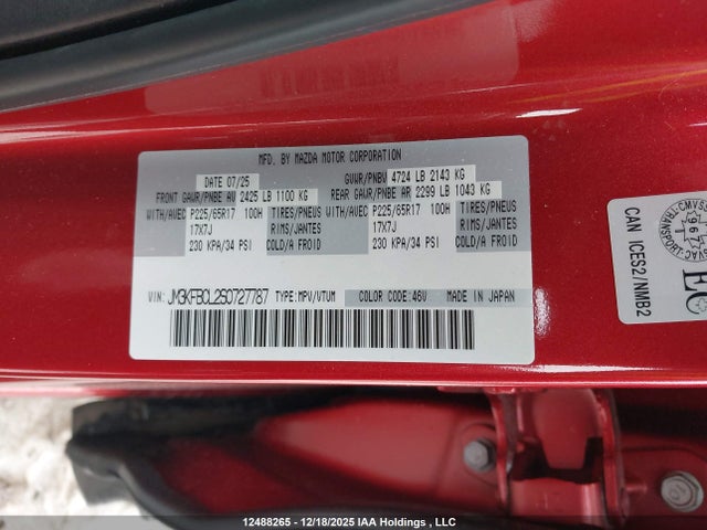 JM3KFBCL2S0727787 Mazda Cx-5 Preferred