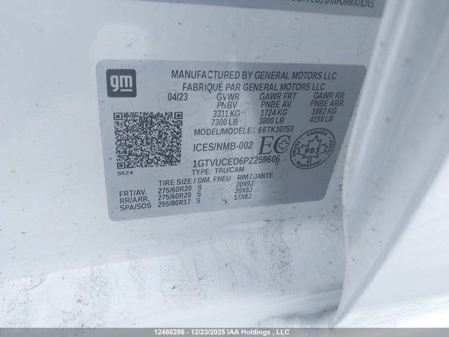 1GTVUCED6PZ259606 GMC SIERRA 1500