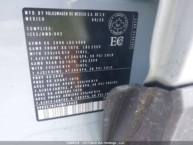 3VV2C7B24SM075423 Volkswagen Taos Se Black