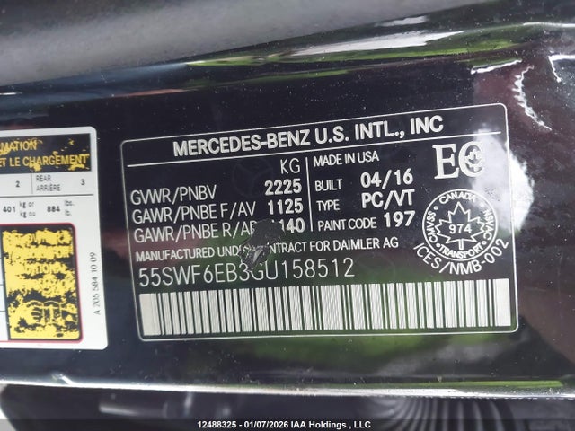 55SWF6EB3GU158512 Mercedes-Benz C 450 Amg 4matic