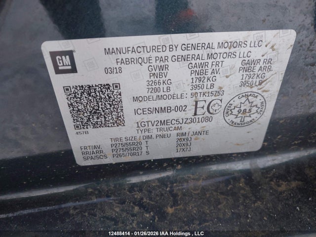 1GTV2MEC5JZ301080 GMC Sierra K1500 Sle