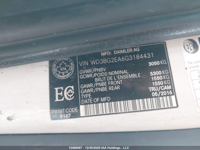WD3BG2EA6G3184431 Mercedes-Benz Metris