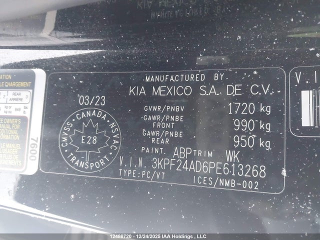 3KPF24AD6PE613268 KIA Forte Lx/lxs
