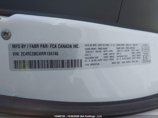 Chrysler Pacifica Touring-l Awd 2024 2C4RC3BGXRR134740 Image 9