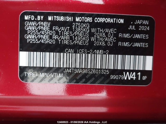JA4T5WA98SZ601325 Mitsubishi OUTLANDER PHEV