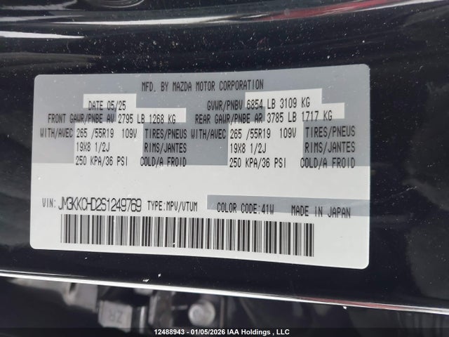 JM3KKCHD2S1249769 Mazda Cx-90 Premium Sport