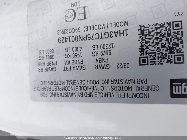 1HA3GTC75PN001429 Chevrolet EXPRESS G3500