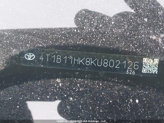 4T1B11HK8KU802126 Toyota CAMRY SE