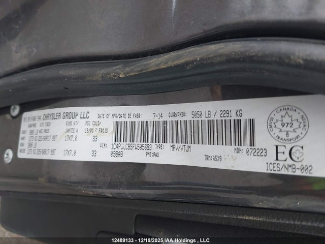 12489133 :رقم المزاد ، 1C4PJLCB5FW505693 vin ، 2015 Jeep Cherokee North مزاد بيع