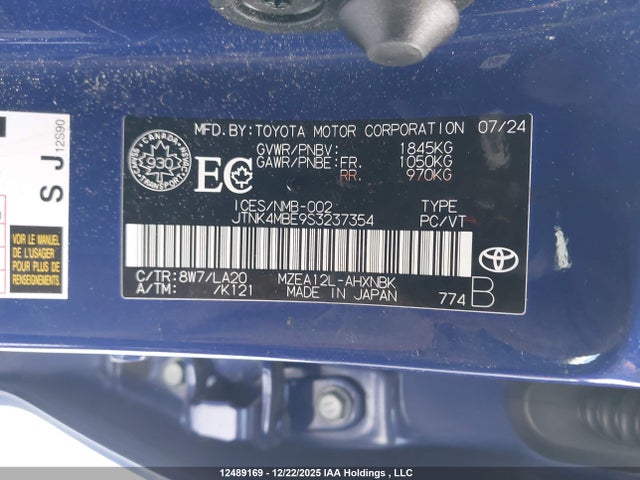 JTNK4MBE9S3237354 Toyota Corolla