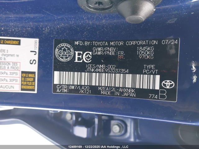 JTNK4MBE9S3237354 Toyota Corolla