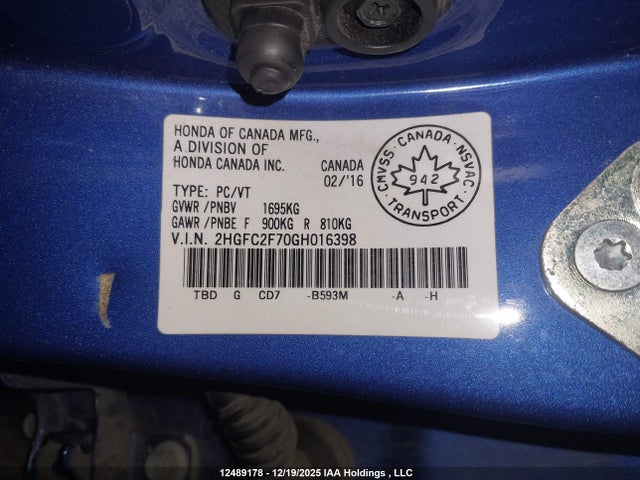 Honda CIVIC EX 2016 2HGFC2F70GH016398 Image 27
