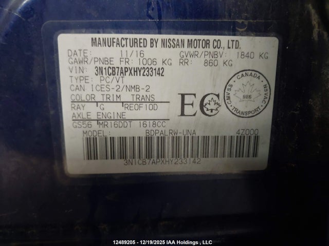 Nissan Sentra 2017 3N1CB7APXHY233142 Image 18