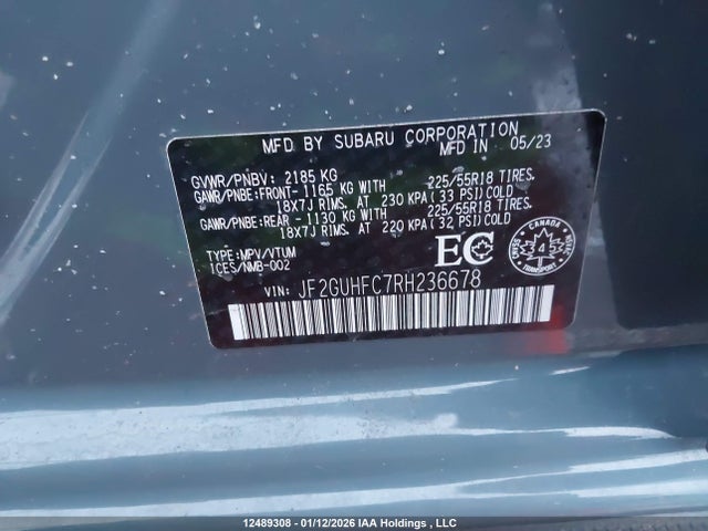 JF2GUHFC7RH236678 Subaru Crosstrek Onyx