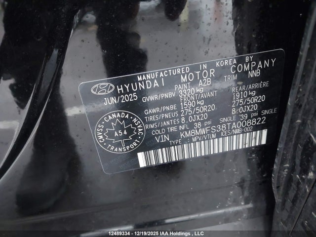 KM8MWFS38TA008822 Hyundai Ioniq 9 Preferred Awd W/luxury Package