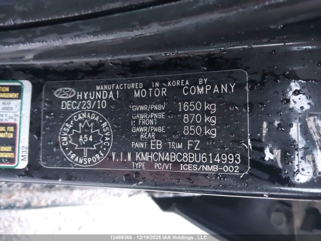Aukcja sprzedaży 2011 Hyundai Accent Gls, vin: KMHCN4BC8BU614993, numer aukcji: 12489368