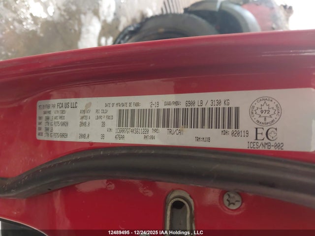 1C6RR7GT4KS611220 RAM 1500 Classic Slt