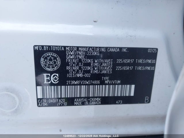 2T3RWRFV3SW274806 Toyota Rav4 Hybrid Xle