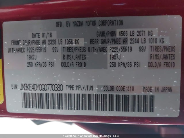 JM3KE4DY0G0770380 Mazda CX-5 GT