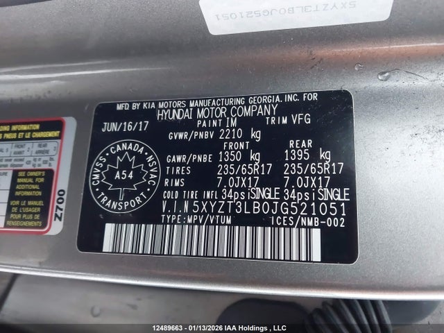 5XYZT3LB0JG521051 Hyundai Santa Fe Sport 2.4 Base