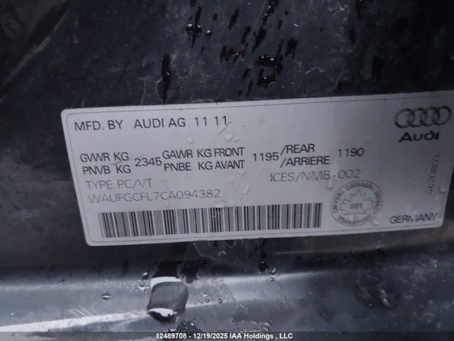 Aukcja sprzedaży 2012 Audi S4 Premium, vin: WAUFGCFL7CA094382, numer aukcji: 12489708