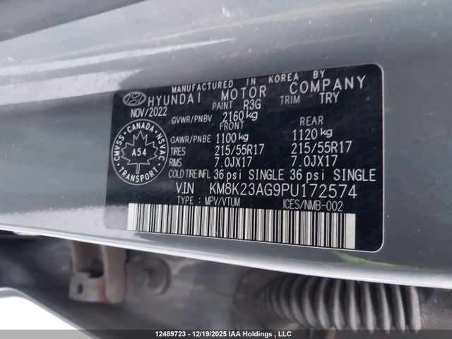 KM8K23AG9PU172574 Hyundai Kona Electric Preferred