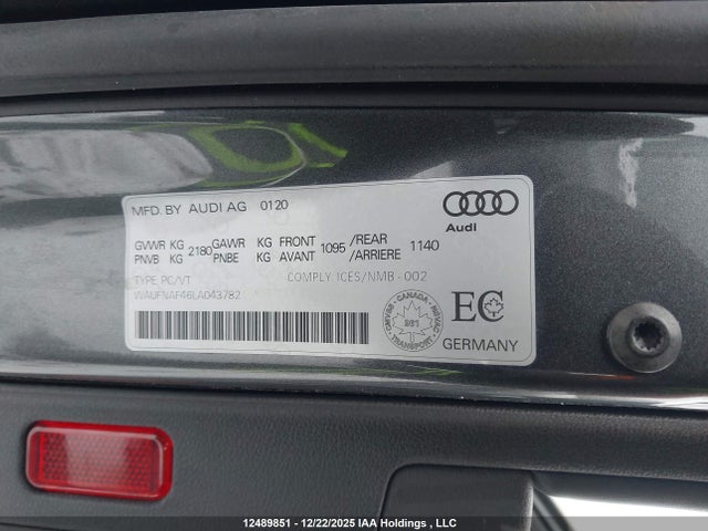 WAUFNAF46LA043782 Audi A4 Prestige
