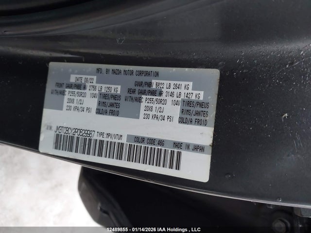 JM3TCBCY2P0629987 Mazda Cx-9 Gs/gs-l