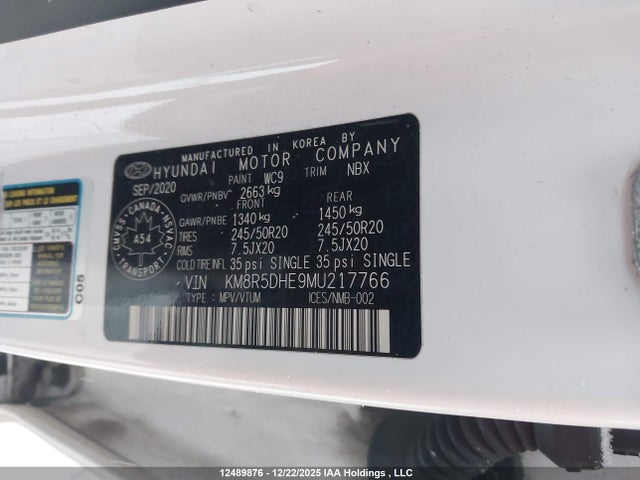 KM8R5DHE9MU217766 Hyundai Palisade Limited