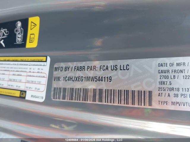 1C4HJXEG1MW544119 Jeep Wrangler Unlimited Sahara